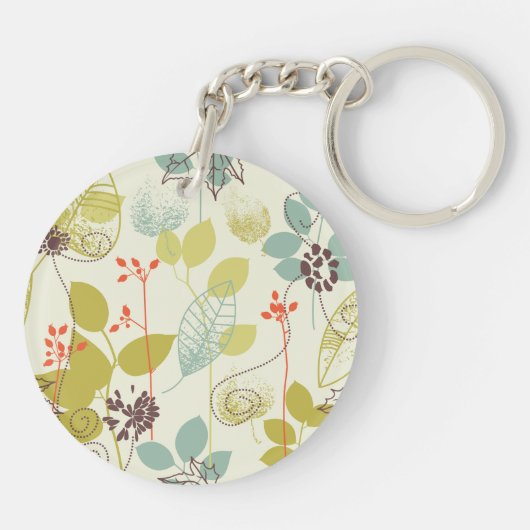 Tadellose olivgrüne Natur-gemusterter Schlüsselanhänger (Rückseite)