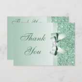 Tadellose Paillette, Bogen u. Diamant danken Ihnen Dankeskarte (Vorne/Hinten)