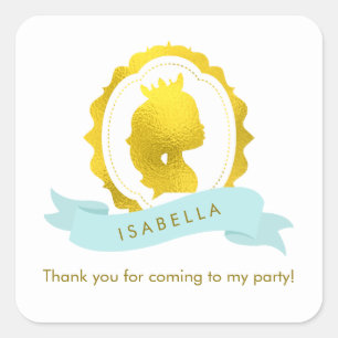 Tadellose Prinzessin Cameo Birthday Quadratischer Aufkleber