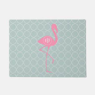 Tadellose Quatrefoil Monogramm-Flamingo-Fußmatte Fußmatte