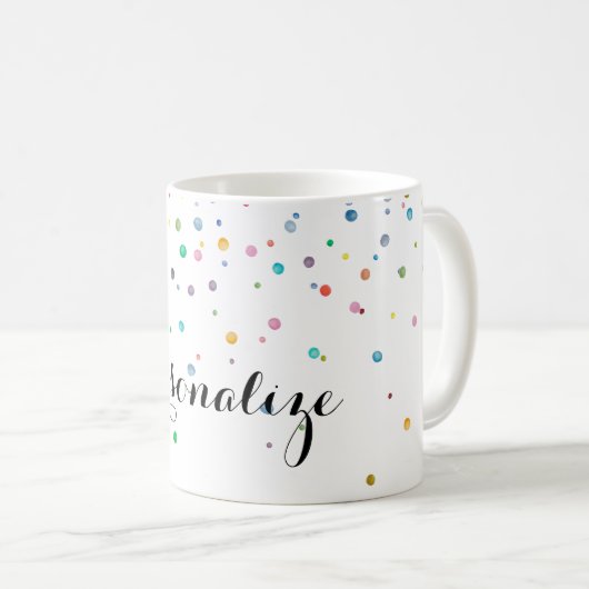Tadellose Regenbogenconfetti-Punkte Kaffeetasse (VorderseiteRechts)