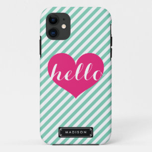 Tadellose Streifen des Chic-hallo Pink-Herz- Case-Mate iPhone Hülle
