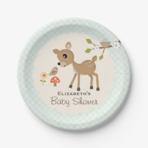 Tadellose Waldrotwild-Babyparty Pappteller