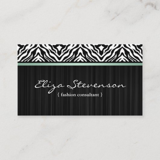 Tadellose Zebra-Mode-Berater-Visitenkarte Visitenkarte (Vorderseite)