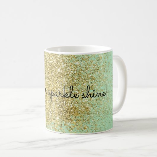 Tadelloser Goldscheinshine-Imitat-Glitzer Kaffeetasse (VorderseiteRechts)