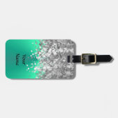 Tadelloser Grün- und Imitat-Glitter Gepäckanhänger (Vorderseite horizontal)