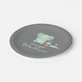 Tadelloser grüner Elefant kleine Vogel-Babyparty Pappteller (Schrägansicht)