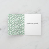 Tadelloser grüner Giraffen-Druck danken Ihnen Dankeskarte (Innenseite)