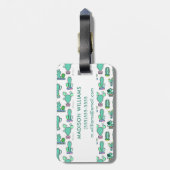 Tadelloser grüner Kaktus u. saftiges Gepäckanhänger (Rückseite vertikal)