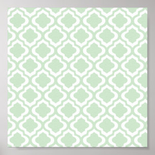 Tadelloser grüner Marokkaner Quatrefoil Klee Poster