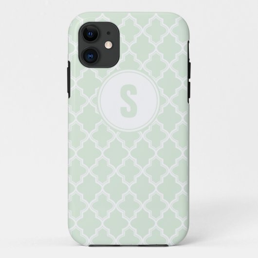Tadelloser grüner Quatrefoil Monogramm IPhone 5 Case-Mate iPhone Hülle (Rückseite)