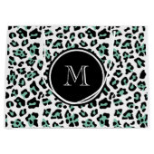 Tadelloser grüner schwarzer Leopard-Tierdruck mit Große Geschenktüte (Vorderseite)