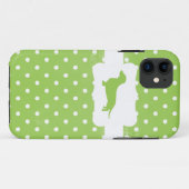 Tadelloser grüner Tupfen w/Dachshund Case-Mate iPhone Hülle (Rückseite (Horizontal))