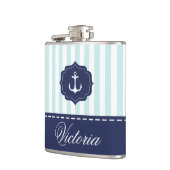 Tadelloser Marine-Blau-Anker-nautischindividueller Flachmann (Links)