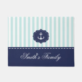 Tadelloser Marine-Blau-Anker-nautischindividueller Fußmatte (Vorderseite)