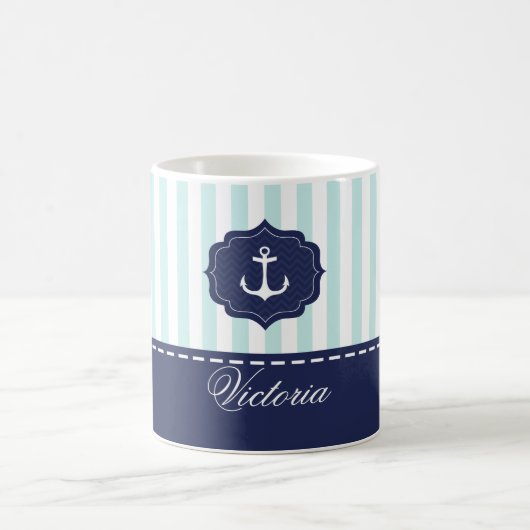 Tadelloser Marine-Blau-Anker-nautischindividueller Kaffeetasse (Mittel)