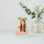 Tadelloser Pfirsich-griechisches Telefonnummerkarte (Stehend Vorderseite)