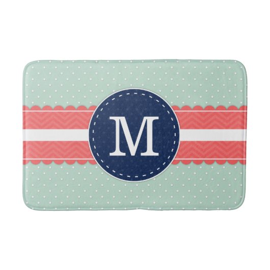 Tadelloser Tupfen-Muster-korallenroter Badematte (Vorderseite)