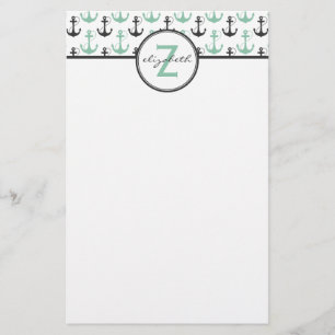 Tadelloses Anker-Monogramm Briefpapier