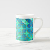 Tadelloses Aqua-aquamarines Goldorientalisches Porzellantasse (Rechts)