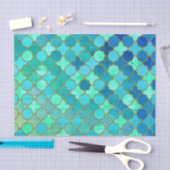 Tadelloses Aqua-aquamarines Goldorientalisches Seidenpapier (Handwerk)