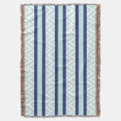 Tadelloses Blau-u. Marine-Streifen-Zickzack Muster Decke (Vorderseite Vertikal)