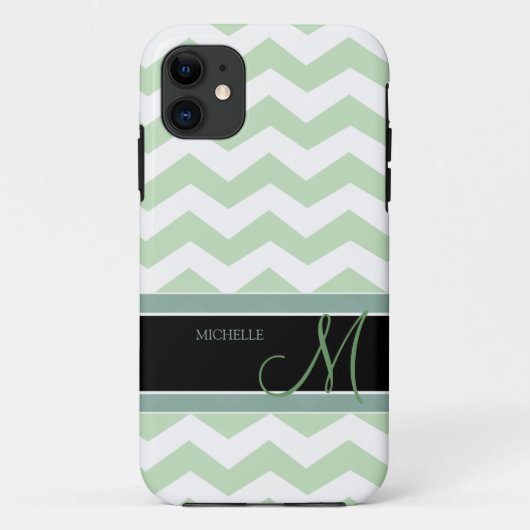 Tadelloses Eiscreme-Grün-Zickzack-Muster mit Case-Mate iPhone Hülle (Rückseite)