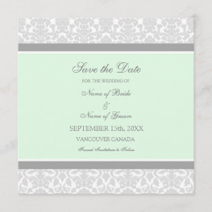 Tadelloses Graues Save the Date Wedding Karte