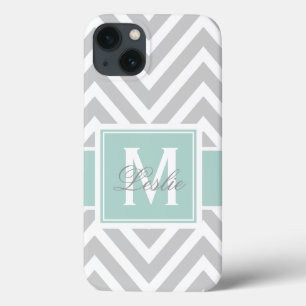 TADELLOSES GRÜN, GRAUES ZICKZACK MUSTER Case-Mate iPhone HÜLLE