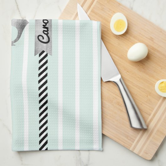 Tadelloses Grün Stripes graue Handtuch (Viertel Falte)