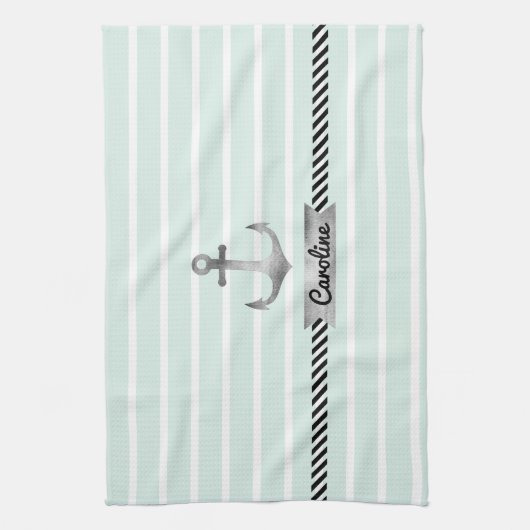 Tadelloses Grün Stripes graue Handtuch (Vertikal)