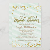 Tadelloses Grün u. GoldWedding Brautpartyeinladung Einladung (Vorne/Hinten)