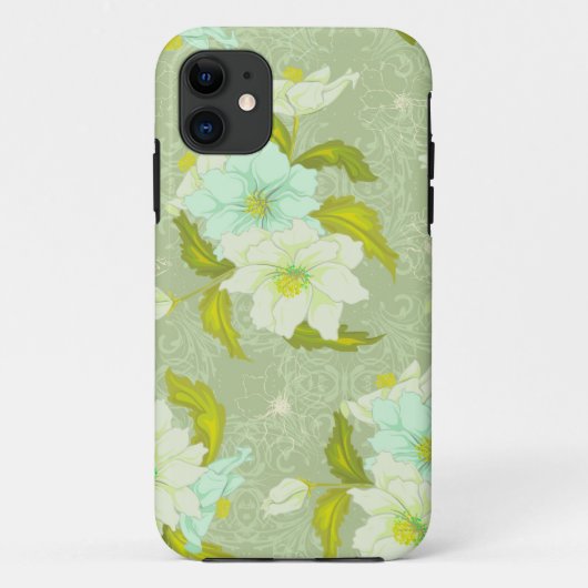 Tadelloses grünes Blumen Case-Mate iPhone Hülle (Rückseite)