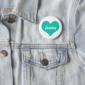 Tadelloses grünes Herz-personalisierter Girly Name Button (Beispiel)