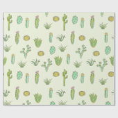 Tadelloses grünes Kaktus-Druck-Packpapier Geschenkpapier (Flach)