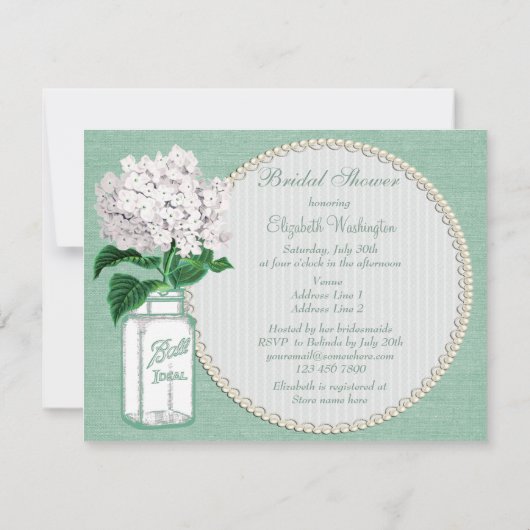 Tadelloses grünes Leinwand-, Glas-u. Einladung (Rückseite)