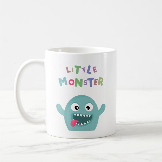Tadelloses grünes lustiges kleines Monster Kaffeetasse (Links)