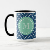 Tadelloses grünes Monogramm des Tasse (Links)