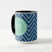 Tadelloses grünes Monogramm des Tasse (Vorderseite Links)