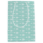 Tadelloses grünes Pfeil-Muster Mittlere Geschenktüte (Vorderseite)