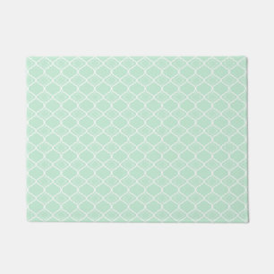 Tadelloses grünes Quatrefoil geometrisches Muster Fußmatte