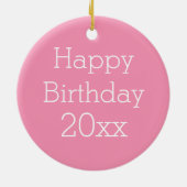 Tadelloses grünes rosa und weißes Tupfen-Monogramm Keramikornament (Hinten)