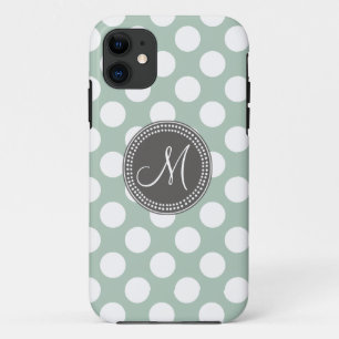Tadelloses grünes Tupfen-Monogramm iPhone 11 Hülle