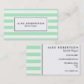 Tadelloses Grünes und Weiß stripes Visitenkarte (Vorne/Hinten)