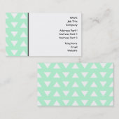 Tadelloses grünes und weißes geometrisches Muster Visitenkarte (Vorne/Hinten)