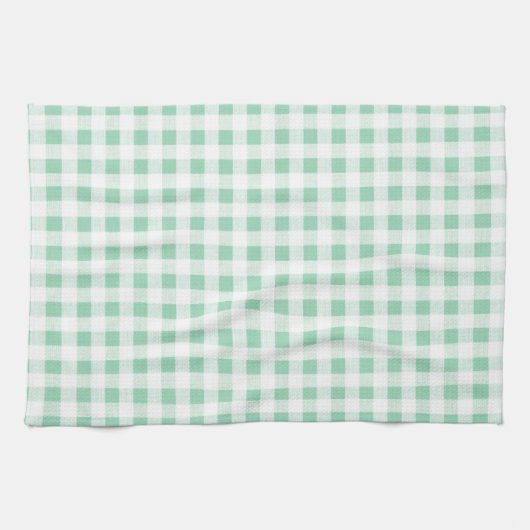 Tadelloses grünes weißes Gingham-Muster Handtuch (Horizontal)
