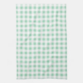 Tadelloses grünes weißes Gingham-Muster Handtuch (Vertikal)