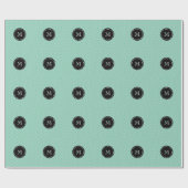 Tadelloses grünes Zickzack schwarzes Monogramm des Geschenkpapier (Flach)