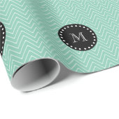 Tadelloses grünes Zickzack schwarzes Monogramm des Geschenkpapier (Rolleneckpunkt)