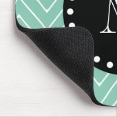 Tadelloses grünes Zickzack schwarzes Monogramm des Mousepad (Ecke)